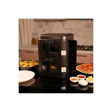 Double Stack Air Fryer 2800W, 11L, Foldable Touch Panel, 12 Presets