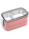 MahMir Stainless Steel Lunch Box - Insulated Bento Box Multifunctional-Containers Lunch Box with 2 Compartments &amp; Tableware(304 stainless steel) lunch box with Lunch MahMir Lunch bag (Pink)