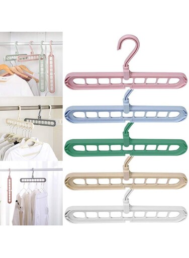 Hub 10 Pcs Multi-Functional Rotating Clothes Hanger Set   Space Saver Wardrobe Organizer, 360&Acirc;&deg; Swivel Hooks, Heavy Duty Foldable Closet Hangers