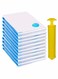 10-Piece Vacuum Reusable Sealer Storage Bag With Suction Pump Clear/Blue 70x100 centimeter