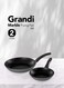 Frying Pan set 2 pes 18-24 cm - 7-Layer Granite Coating Non-Stick Surface - Bakelite Handle - Black and gray granite