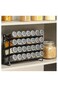 Spice Rack Organizer for Cabinet, Spice Organizer with 28 Empty Spice Jars with Black Lids, Funnel, Spice Labels, Seasoning Organizer for Countertop, Cabinet, Kitchen, Pantry, Cupboard