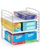 UpSpace Cabinet Box Organizer, Adjustable Kitchen and Pantry Shelf for Plastic Wrap and Foil Storage, Large, White