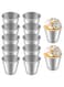 YARDHOBI 10 Pack Popover Pan, Large Individual Muffin Mold, Aluminium Pudding Cup, Chocolate Molten Mould, Raspberry Souffle Baking Maker, Brownie Tumbler for Pie, Egg Tart, Cake (3 x 1.7 Inch)