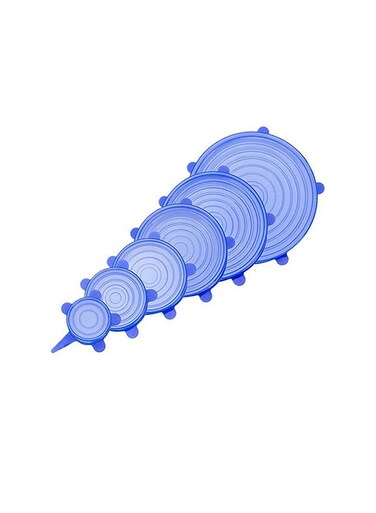 Ozone 6 In 1 Reusable Strong Sealing Silicone Lids for Kitchen Utensils Blue 22cm