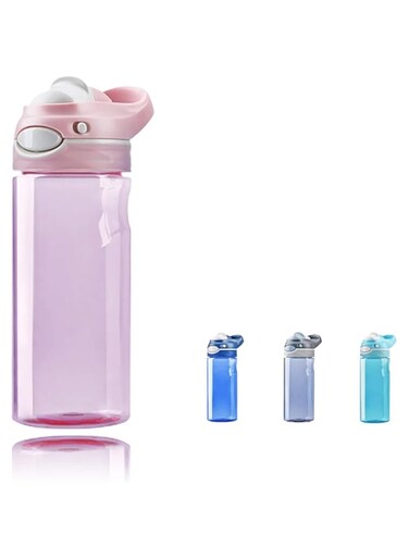 DEARART 500ml Pink Water Bottle Without Straw, BPA FREE 100% Leak proof and Lock-key, Has Handle Easy Carried, Suit Home Travel School Office Sports etc.