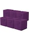 PowerKing Fabric Storage Box, 6 Pieces Foldable Storage Cube Storage Box Fabric Organiser Cube Shape &ndash; Purple