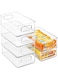 Lomeshow 6 Pack Clear Stackable Storage Bins, Large Plastic Containers with Handle for Pantry Organizer and Storage,Perfect for Bathroom,Cabinet,Kitchen,Fridge,Closet Organization，Shelves
