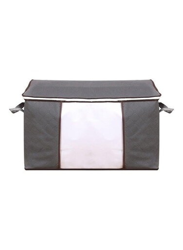 Woven Fabric Folding Blanket Storage Bag Grey