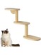 NeoStyle Cat Wall Shelf, Cat Wall Furniture Set and Wall Perch, Floating Cat Wooden Climbing Furniture with 4 Cat Shelves, 2 Cat Houses, 2 Ladders and 1 Cat Scratching Post (Stairs (3 levels))