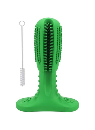 Little World Dog Chew Toothbrush, Dog Teeth Cleaning Toys Natural Rubber Dental Care Cleaning Stick for Medium Large Dog Pets