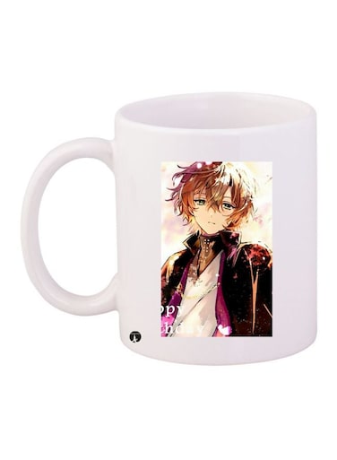 Anime Boy Printed Coffee Mug White/Purple/Brown