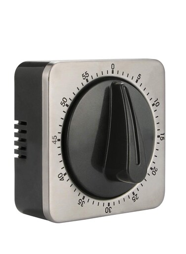 Kitchen Countdown Timer Magnetic 60 Minute Wind Up Mechanical Timer Stainless Steel for Home Baking Cooking Oven (Gray Color)