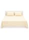 3-Piece Bedding Sheets With Pillowcases cotton_blend Cream 240 x 260cm
