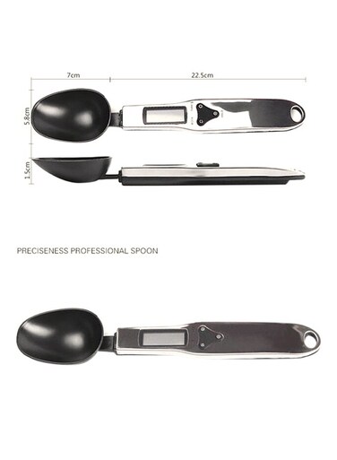 Portable LCD Digital Scale Measuring Spoon Silver/Black 23x5x2.3centimeter