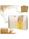 AoMige 50-Pack Large Kraft Bread Bags with Clear Front Window, White Bakery Coffee Cookie Snack Bags with 50 Label Seal Stickers