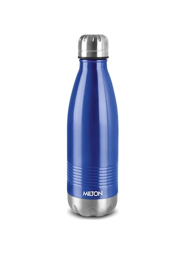 MILTON 750ml Vacuum Insulated Water Bottle, 18/8 Stainless Steel, Keeps Drinks Hot and Cold for 24 Hours, Double-Walled Thermos Flask with Inner Copper Coating for Sports, Gym, Duo Dlx - Blue