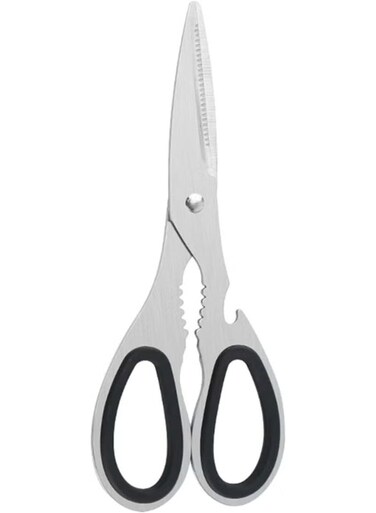 Ordinary All-Steel Kitchen Scissors &acirc;&euro;&ldquo; Stainless Steel &acirc;&euro;&ldquo; Silver