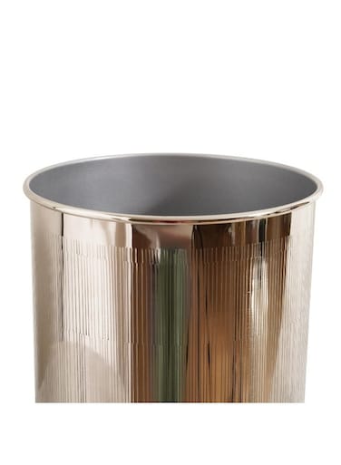 Home Meteor Metal Waste Bin Dia20x25cm - Silver