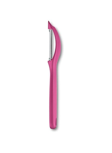 Victorinox Universal Peeler With Pendulum Blade, Serrated Edge, Stainless Steel, Swiss Made, Pink