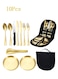 10-Piece Stainless Steel Outdoor Cutlery Set - Camping &amp; Picnic Portable Utensils with Plates, Knife Fork Spoon for BBQ Grilling, Dishwasher Safe