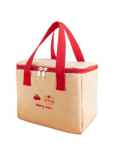 RICHTRUE Kawaii Lunch Bag for Girls Lunch Box Insulated Cute Lunch Bags for Women Insulated Lunch Box for Kids (Cherry- Bucket)