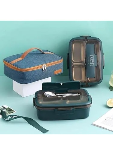 Portable Stainless Steel Insulated Sealed Separated Lunch Box Heatable Leak Proof Lunch with Tableware Set