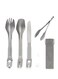 Portable Travel Silverware Set, 5-in-1 Camping Utensils, Detachable Cutlery, Stainless Steel Flatware Multitool Set, Tongs Fork Spoon Knife, Reusable Travel Cutlery Set for Backpacking Hiking Picnics