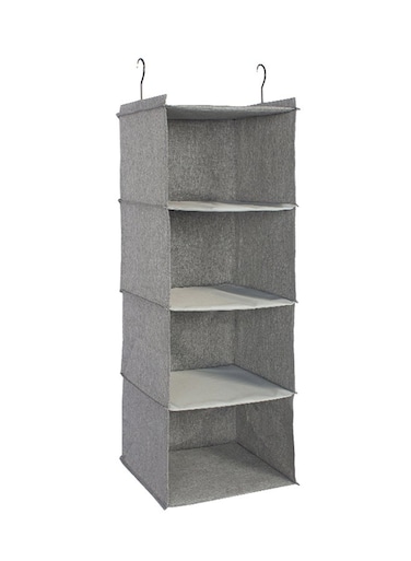 4-Shelf Hanging Closet Organizer Grey