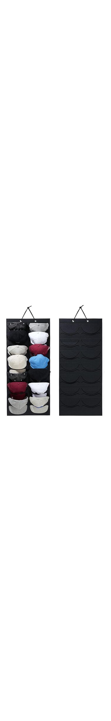 1 Pack Hat Racks for Baseball Caps, 14 Deep Pockets Double Row Foldable Felt Fabric, Over The Door Hat Organizer for Baseball Caps, Baseball Hat Rack for Wall or Closet, Baseball Hat Organizer