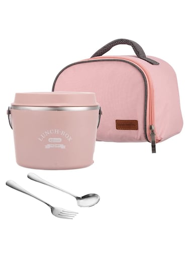 Electric Lunch Box with Fork Spoon and Carry Bag,1.2L Electric Stainless Steel Lunch Box Food Container