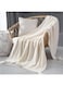 Knitted Throw Blankets, Cozy Lightweight Decorative Throw, Warm Woven Blanket with Tassels for Couch Sofa, Bed and Living Room, All Seasons Suitable for Women, Men and Kids (Beige, 120X150cm)
