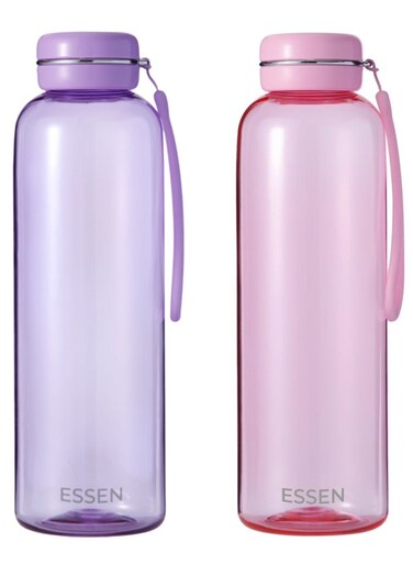 Tritan Water Bottle 2 Pcs for Kids School Gym Office Outdoor Water Bottle Sports Exercise Travel BPA Free Leak Proof Pink Purple (2 Pieces) &acirc;&euro;&ldquo; 650 ml