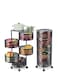 LIYING Multi-Layer Kitchen Storage Shelf, Round Steel Rotating with 4 Movable Wheels, Storage for Fruit and Vegetable Floor-Standing(5F Black)