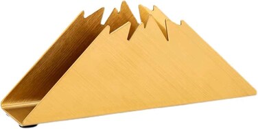 Gold Napkin Holder Freestanding Steel Tissue Dispenser Paper Napkin Holder for Dining Table Kitchen Countertop Guest Towel (Mountain)