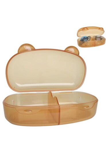 2 Pacifier Transparent Case with Divider, Portable Baby Pacifier Holder, Travel Storage Box