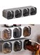 4-grid Spicee Box With Spoon, Spice Jar Wall-mountable , Moisture-proof Plastic Seasoning Box - White
