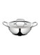 Stainless Steel Deep Kadhai With Lid, Impact Bonded Tri-Ply Bottom, 3.3L, Silver