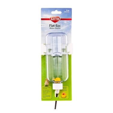 KAYTEE  KT FLAT-BAC WATER BOTTLE 3/12MPK 8OZ FEEDERS AND WATER BOTTLES