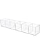 dedoot Clear Drawer Organizer, 6 Compartments Acrylic Organizer Durable Plastic Square Cube Storage Bin for Makeup, Jewelry, Pen, Small Items, 15x2.5x2.6inches
