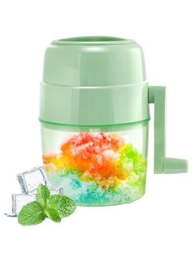 NALACAL Manual Ice Shaver Machine, Snow Cone Machine, Shaved Ice Maker Machine for Home, Double Stainless Steel Blade Ice Crusher, Ice Shaver Hand Crank, Slushy Maker Machine, Ice Crusher