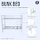 INFINI HOMES Steel Metal Bunk Bed with Ladder (Double, Grey, 190 X 90 X 175 CM)
