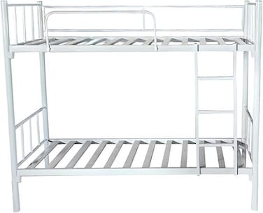 INFINI HOMES Steel Metal Bunk Bed with Ladder (Double, Grey, 190 X 90 X 175 CM)