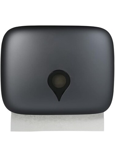 Eacam No Drilling Wall Mounted C-fold Hand Towel Dispenser Hanging Toilet Paper Tissue Dispenser Holder for Hotel Food Service Facilities-Grey