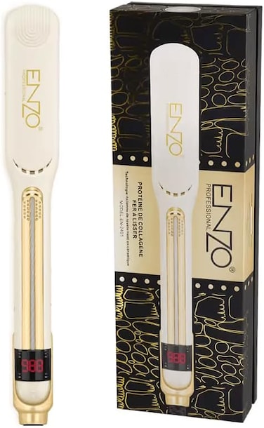 PrecisionWare Enzo EN-2401 Brazilian Hair Straightener, Fast Heat-Up, Adjustable Temperature, Ergonomic Design, Intl Version (Pink)