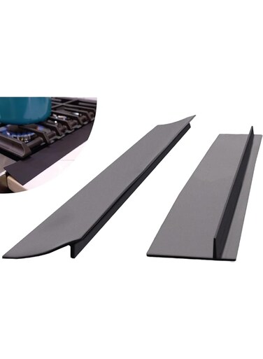 2 Pack Stove Gap Covers, Silicone Stove Gap Filler or Oven Gap Filler, Heat Resistant Stove Crumb Guards, Matte Black, 20.5 Inches x 2.3 Inches