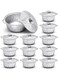 TERRIFI Disposable Aluminum Pot with Lid, 12 Pcs Round Foil Pans, 33.8 oz Food Container for Vacation, Camping, Baking, Heating, and Cooking