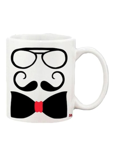 Printed Porcelain Mug White/Black/Red