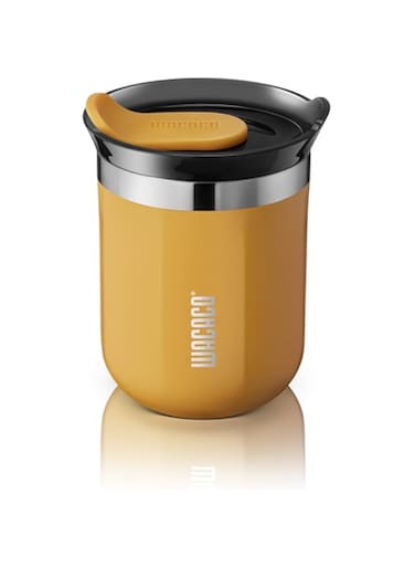 Wacaco Octaroma CLASSICO Vacuum Insulated Mug (180ml) - Double Wall Stainless Steel Coffee Travel Tumbler w/Leakproof Drinking Lid, Reusable, Washable, BPA-Free, Hot &amp; Cold - Yellow