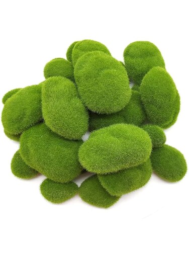 30PCS 3 Size Artificial Moss Rocks Decorative, Green Moss Balls,Moss Stones, Green Moss Covered Stones, Fake Moss Decor for Floral Arrangements, Fairy Gardens and Crafting